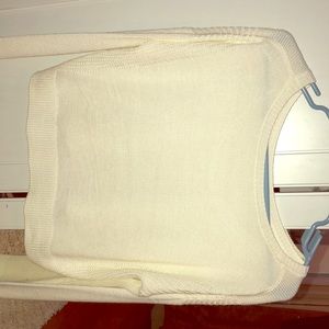 White lace cropped sweater